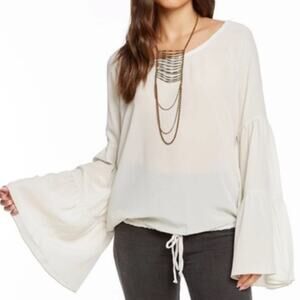 Chaser Silk Dolman Bell Sleeve Long Sleeve Top Size M